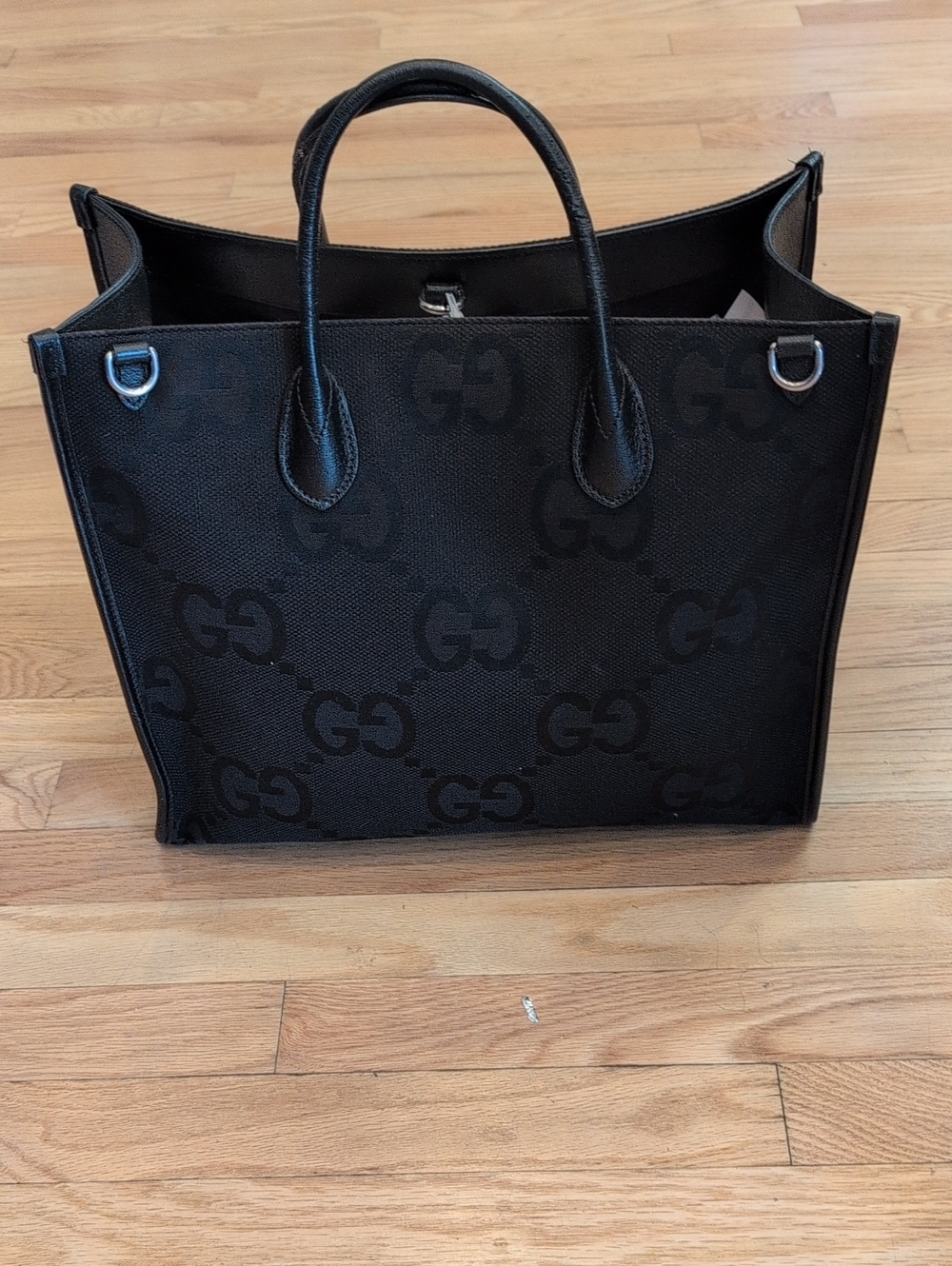 Gucci Black GG Canvas Structured Tote
